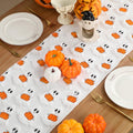 Frienda Fall Ghost Pumpkin Table Runner Ivory Plush 13x72 Inch by Deal US