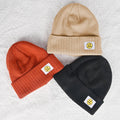 XMMAXFLOW Thick Knitted Winter Beanie Hat Cuffed Skull Cap Dark Orange by Deal US