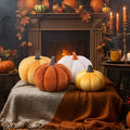 Yookeer 2 Pcs Velvet 3D Pumpkin Throw Pillows White 7''+11'' by Deal US