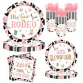 JOYHAPISTAR First Rodeo Birthday Party Supplies Set 120PCS Pink Rustic by Deal US