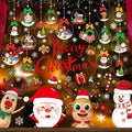 Joyful Start Christmas Window Clings Double Sided Snowflake Decals PVC by Deal US