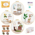 4 Pack Beginner Embroidery Kits DIY Starter Kit w Hoop Threads Tools by Deal US
