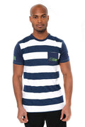 NFL Seattle Seahawks Mens Short Sleeve Stripe T-Shirt with Pocket, Medium by Vanessa Jane