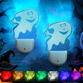 Meonum 2-Pack Christmas Night Light 6-Color LED Dusk-to-Dawn Wall Plug Spooky A by Deal US