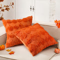 HunnmingRe 2 Pc Pumpkin Throw Pillow Covers 18x18 Orange Autumn Decor by Deal US