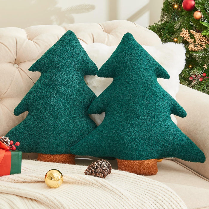 Vdoioe Christmas Tree Throw Pillows Set of 2 Plush Cotton Fill Xmas Decor by Deal US