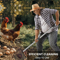 MENGBEI Chicken Poop Scooper Stainless Steel 15-54" Telescoping Handle 8" Wide by Deal US