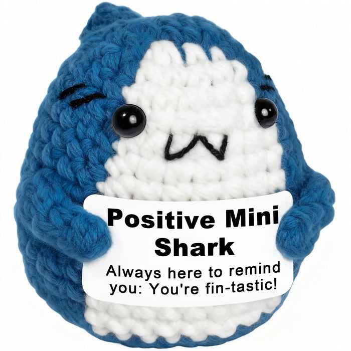 Animals Crochet Shark Gift – Mini Emotional Shark Plush with Support Me