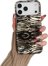 Glitter Leopard Print Case for iPhone 17 Pro Zebra Stripe Shockproof