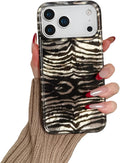 Glitter Leopard Print Case for iPhone 17 Pro Zebra Stripe Shockproof by Merch Section