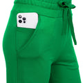 RESHE Womens Capri Pants Yoga Wide Leg Drawstring Pockets Green Size 2XL by Deal US