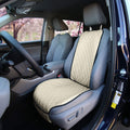 FH Group Car Seat Cushion Faux Leather Airbag Compatible Universal Beige by Deal US