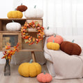 RoseCraft Pumpkin Throw Pillows 3Pc Brown 12/10/8in Fall Thanksgiving by Deal US
