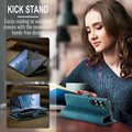 Classic Leather Wallet Flip Case for Samsung Galaxy Z Fold 7 5G with Kickstand Card Holder Teal by Merch Section
