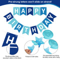 Crosize Blue Birthday Decorations Kit Pre-Strung Banner Tissue Poms Star Garland by Deal US