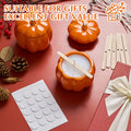 Sliner 2 Pcs 7oz Ceramic Pumpkin Jar Candle Holder Orange Fall Decor by Deal US