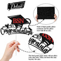 RLXPT Congratulations BSN Cake Topper Black Red Paper Nurse Grad 2025 by Deal US