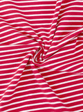 LilyCoco Womens Striped Long Sleeve Boat Neck Shirt Red Size M by Deal US