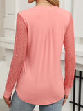 ANRABESS Women V Neck Pleated Tunic Top Long Sleeve Blouse Coral Pink Size XL by Deal US