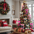 WISEgham Satin Ribbon Bows Christmas Tree Wreath Decor Pink Beige 24 Pc 8.1x9in by Deal US
