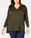 Style & Co Plus Size High-low Over-sized Tunic Sweater by Vanessa Jane