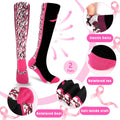 YLOLUL Breast Cancer Awareness Socks Black Camouflage Polyester Womens Size L by Deal US