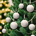 HyDren 24Pcs Beige Velvet Shatterproof Christmas Ornaments Balls 3.15,2.76,2.36" by Deal US