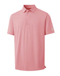 MICHEL ROUEN Men's Dry Fit Golf Polo Shirt Pink Heather Jacquard Size M by Deal US
