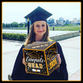 BEISHIDA 2025 Graduation Card Box Black Gold 9x9x9 Inch Party Decor by Deal US