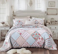 DaDa Bedding Hint of Mint Pastel Cotton Patchwork Quilt Set by DaDalogy Bedding Collection