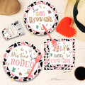 JOYHAPISTAR First Rodeo Birthday Party Supplies Set 120PCS Pink Rustic by Deal US