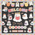 Pasimy Halloween Bulletin Board Set Ghost Paper Cutouts Pastel Boho 70 Pcs by Deal US