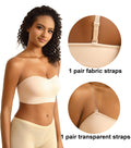 PRETTYWELL Strapless Padded Bandeau Bra Wireless Seamless Beige Size M by Deal US