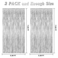 ZATAYE 2 Pack Tinsel Backdrop 3.28x7.05 FT Silver Metallic Foil Curtains by Deal US