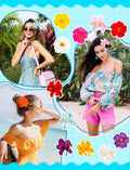 PCTCSHQ 12Pcs Hawaiian Flower Hair Clips for Women, Hibiscus Hair Clips Artificial Flower Hairpins Boho Hair Accessories for Women Girls Vacation Beach Party
