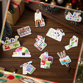 Threehoney 48Pc Wooden Christmas Ornaments Painting Tools Colorful 2.36-2.76in by Deal US