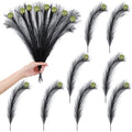 EYNDYN 15 Pcs 17'' Black Feather Christmas Tree Topper Green by Deal US