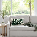 Tosleo 12x20in Green Tropical Leaf Embroidered Pillow Covers 2 Pack by Deal US