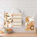 Lebsitey Orange Leaf Pattern Kitchen Towel Set of 4 24x16 Inch Polyester by Deal US