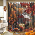 MEHOFOND Thanksgiving Waterproof Fabric Shower Curtain Red Barn 72x72 Inch by Deal US