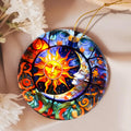 Touber Sun God Christmas Ornament Ceramic Holiday Decor Sun and Moon by Deal US