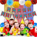 TRBSXRT Cartoon Birthday Decorations Gold Red Blue Foil Fringe Curtains Balloons by Deal US