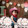 JOYHAPISTAR First Rodeo Birthday Party Supplies Set 120PCS Pink Rustic by Deal US