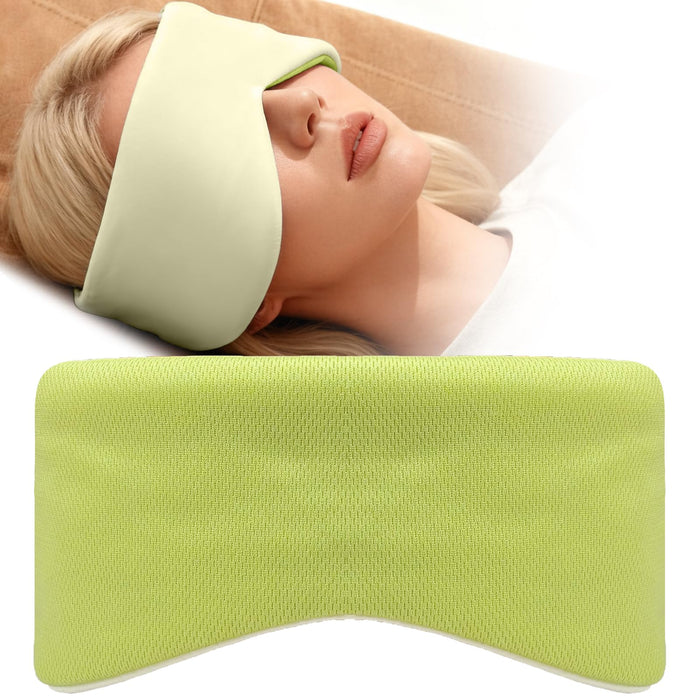 Gizmolet Sleep Mask for Women Men, Reversible Eye Mask Sleeping with Cozy & Cooling Sides, Adjustable Velcro Band, Blackout Face-Hugging Padded Eye Cover for Sleeping Travel Office, Cyan/Yellow