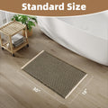 PADOOR Checkered Bath Mat Super Absorbent Non Slip 18x30 Green & Cream by Deal US