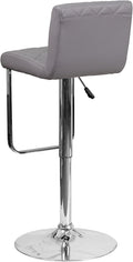 Flash Furniture Set of 2 Contemporary Gray Vinyl Adjustable Height Barstool by Vanessa Jane