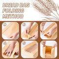 50 Pcs Kraft Paper Bread Bags with Window 13.7x8.3x3.7in + Seal Stickers by Deal US