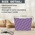 luixd Cosmetic Makeup Bag Travel Pouch Organizer Black Purple Checkerboard by Deal US