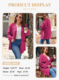 Eytino Women's Plus Size Cardigan Long Sleeve Waffle Knit Coral Paradise Size 1X by Deal US