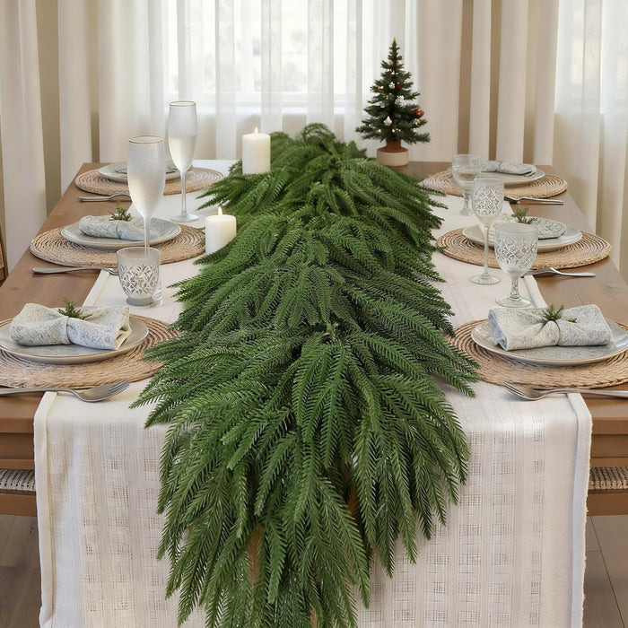 GDENZL 9FT Artificial Norfolk Pine Garland Real Touch Green 1 Count by Deal US